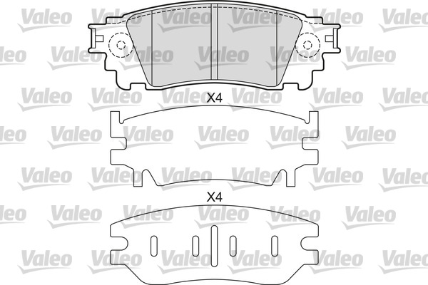 VALEO 601678 Kit pastiglie freno, Freno a disco