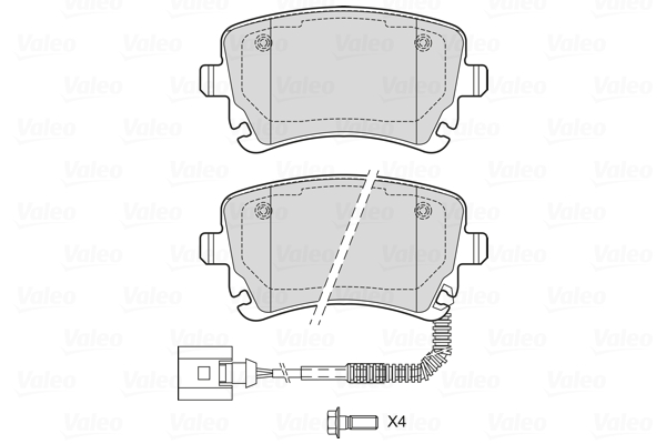 VALEO 601747 Kit pastiglie...