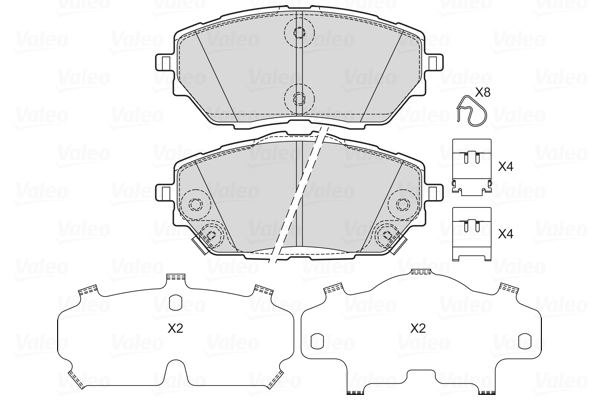 VALEO 601750 Kit pastiglie...