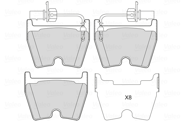 VALEO 601758 Kit pastiglie...