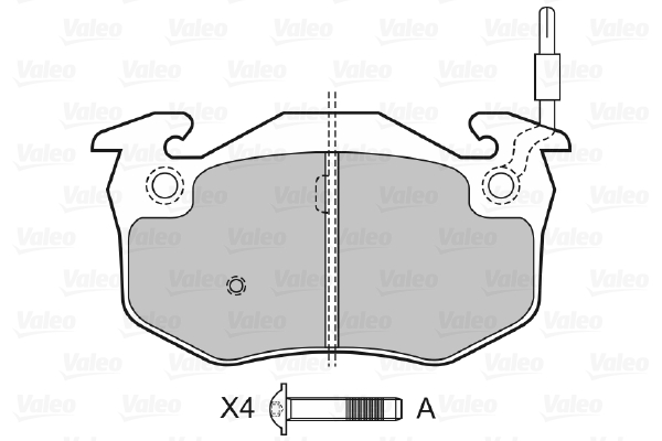 VALEO 598158 Kit pastiglie freno, Freno a disco