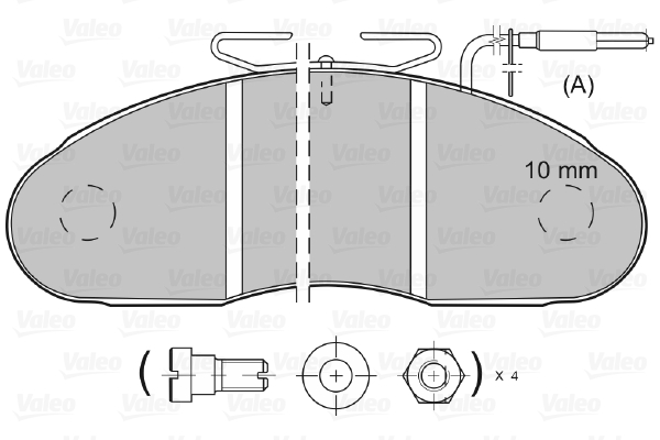 VALEO 598112 Kit pastiglie freno, Freno a disco-Kit pastiglie freno, Freno a disco-Ricambi Euro