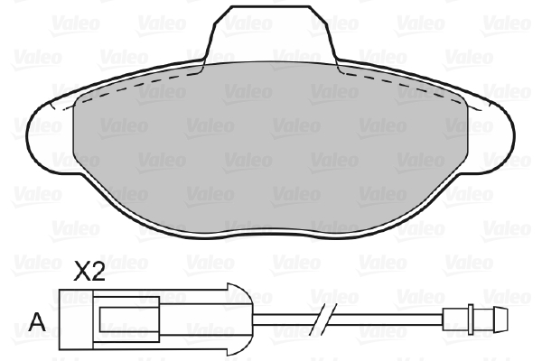 VALEO 598012 Kit pastiglie freno, Freno a disco