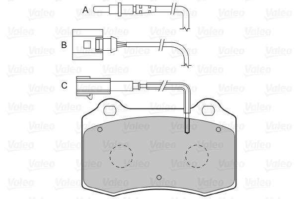 VALEO 598988 Kit pastiglie freno, Freno a disco