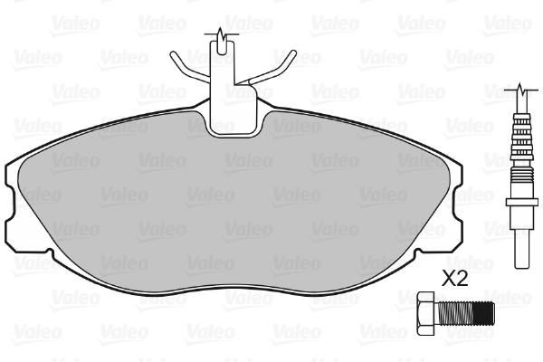 VALEO 598069 Kit pastiglie freno, Freno a disco