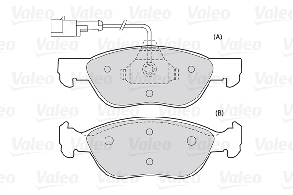 VALEO 301006 Kit pastiglie freno, Freno a disco