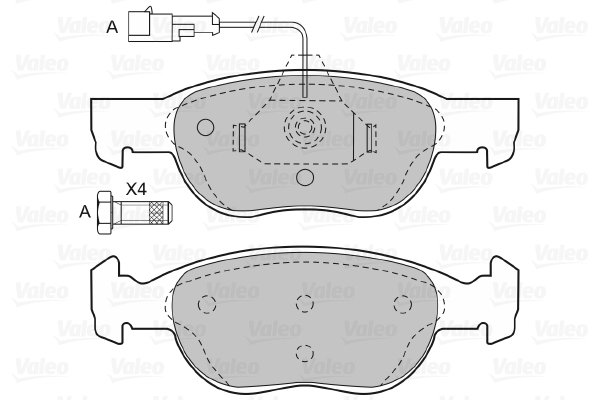 VALEO 598040 Kit pastiglie freno, Freno a disco-Kit pastiglie freno, Freno a disco-Ricambi Euro