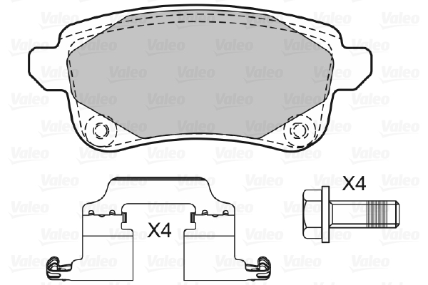 VALEO 601484 Kit pastiglie freno, Freno a disco