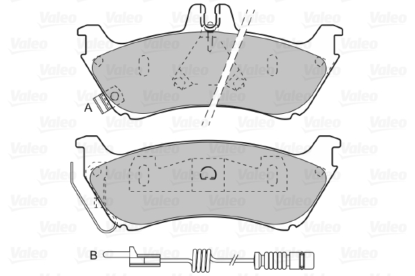 VALEO 598443 Kit pastiglie freno, Freno a disco-Kit pastiglie freno, Freno a disco-Ricambi Euro