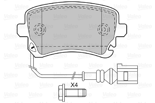 VALEO 598671 Kit pastiglie freno, Freno a disco