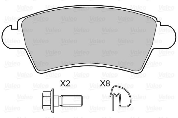 VALEO 598462 Kit pastiglie freno, Freno a disco