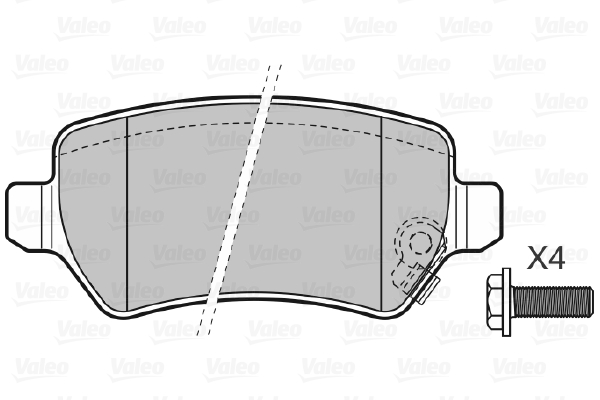 VALEO 598584 Kit pastiglie freno, Freno a disco