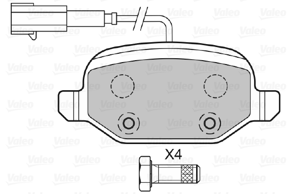 VALEO 601302 Kit pastiglie freno, Freno a disco