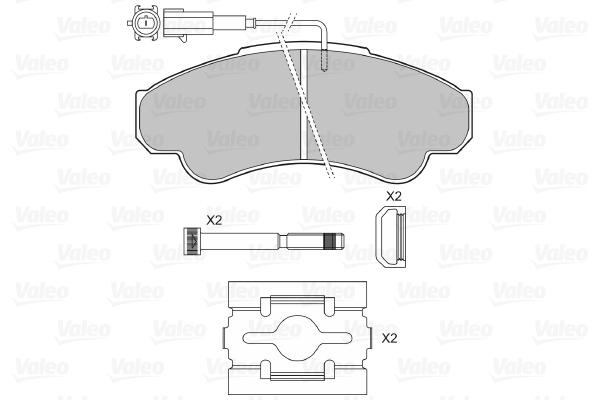 VALEO 598569 Kit pastiglie freno, Freno a disco-Kit pastiglie freno, Freno a disco-Ricambi Euro