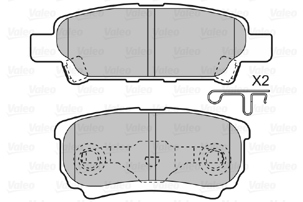 VALEO 598852 Kit pastiglie freno, Freno a disco