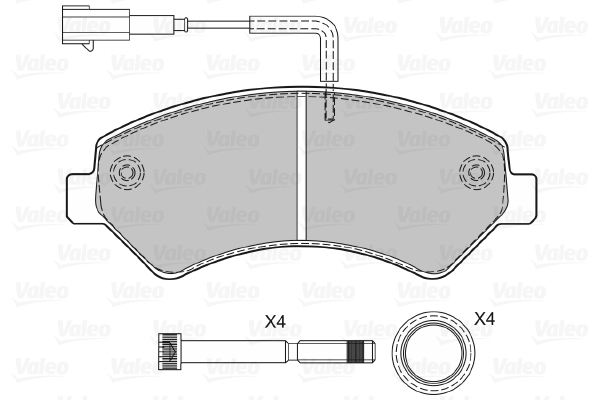 VALEO 601276 Kit pastiglie freno, Freno a disco