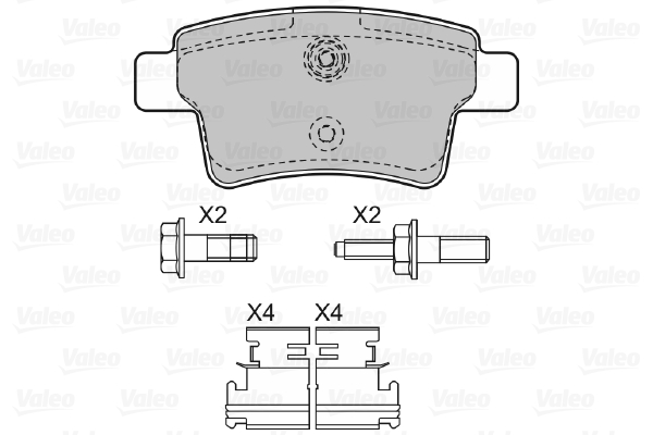 VALEO 598936 Kit pastiglie freno, Freno a disco