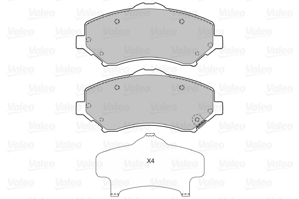 VALEO 601475 Kit pastiglie freno, Freno a disco