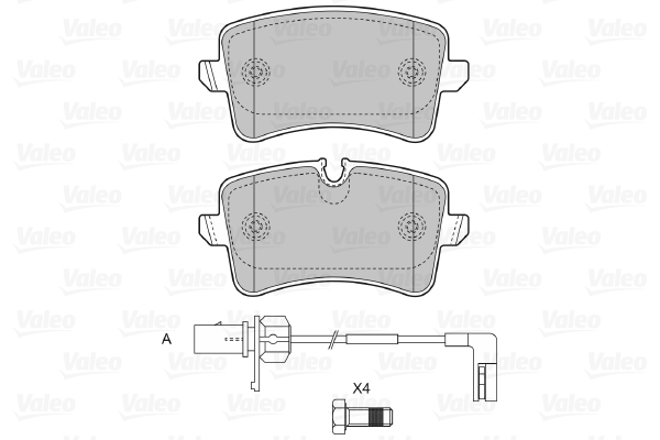 VALEO 601325 Kit pastiglie freno, Freno a disco