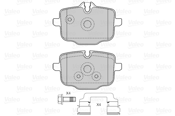 VALEO 601521 Kit pastiglie freno, Freno a disco