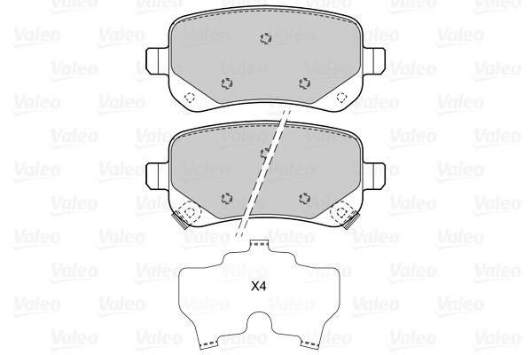 VALEO 601523 Kit pastiglie freno, Freno a disco