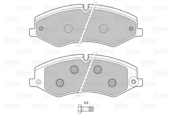 VALEO 601324 Kit pastiglie freno, Freno a disco