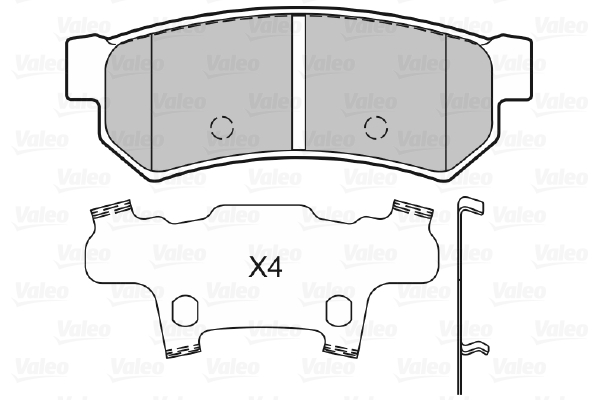 VALEO 601343 Kit pastiglie freno, Freno a disco