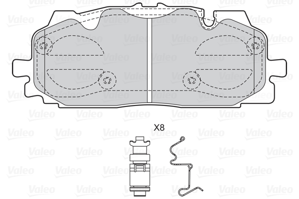 VALEO 601595 Kit pastiglie freno, Freno a disco-Kit pastiglie freno, Freno a disco-Ricambi Euro