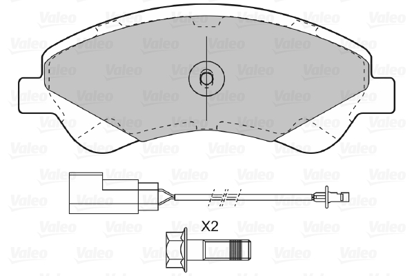 VALEO 598818 Kit pastiglie freno, Freno a disco