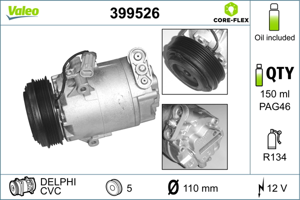 VALEO 399526 Compressore,...