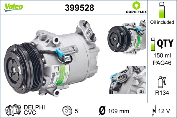 VALEO 399528 Compressore,...