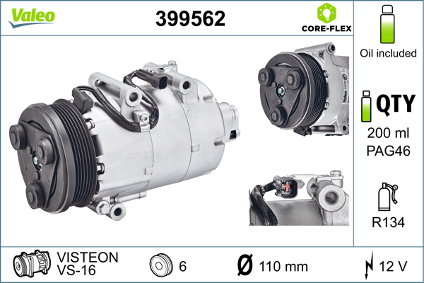 VALEO 399562 Compressore,...