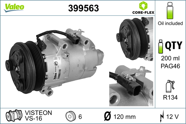 VALEO 399563 Compressore,...