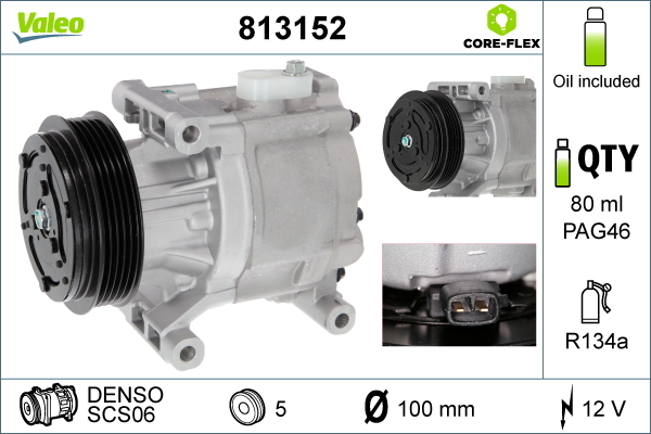 VALEO 813152 VALEO CORE-FLEX Kompressor, klimaanlegg