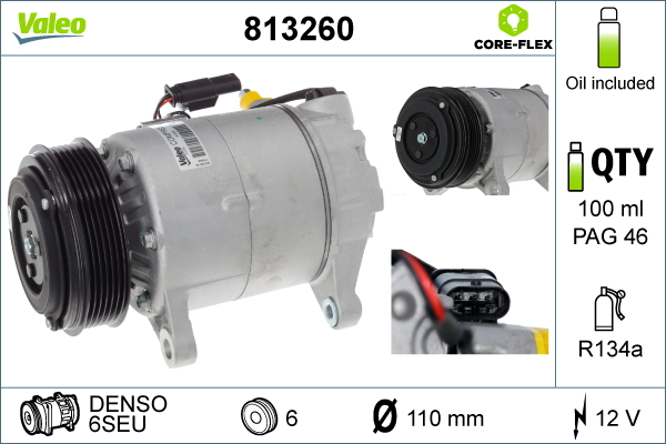 VALEO 813260 Compressore,...