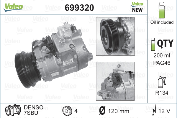 VALEO 699320 Compressore, Climatizzatore