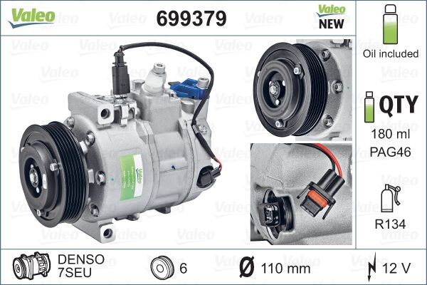 VALEO 699379 Compressore, Climatizzatore-Compressore, Climatizzatore-Ricambi Euro