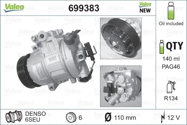 VALEO 699383 Compressore, Climatizzatore