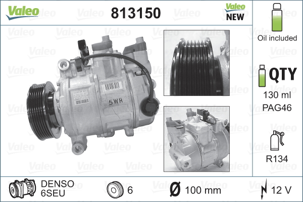 VALEO 813150 Compressore, Climatizzatore