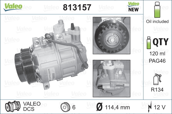 VALEO 813157 Compressore, Climatizzatore