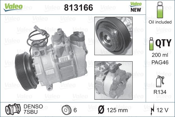 VALEO 813166 Compressore, Climatizzatore