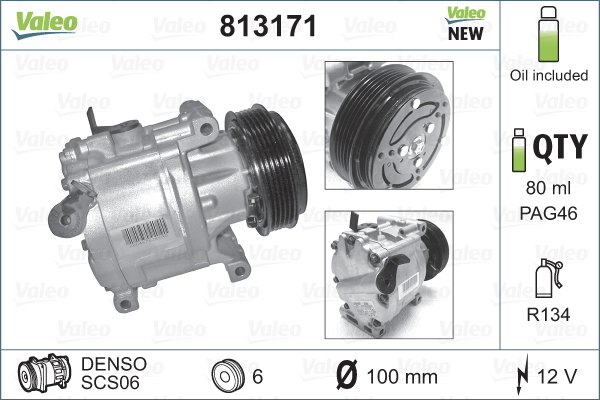 VALEO 813171 Compressore, Climatizzatore