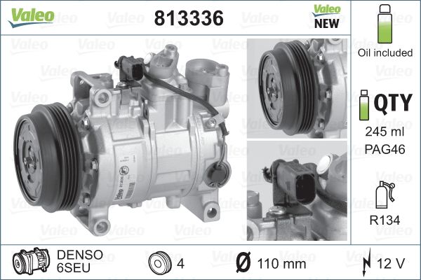 VALEO 813336 Compressore, Climatizzatore-Compressore, Climatizzatore-Ricambi Euro