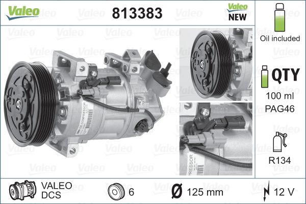 VALEO 813383 Compressore, Climatizzatore-Compressore, Climatizzatore-Ricambi Euro