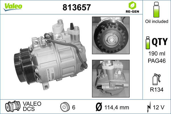 VALEO 813657 Kompresor,...