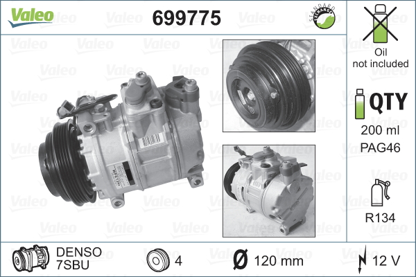 VALEO 699775 Compressore, Climatizzatore-Compressore, Climatizzatore-Ricambi Euro