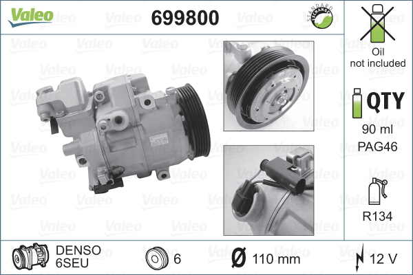 VALEO 699800 Compressore, Climatizzatore-Compressore, Climatizzatore-Ricambi Euro