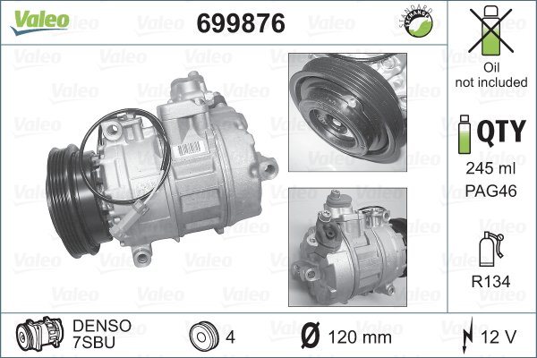 VALEO 699876 Compressore, Climatizzatore