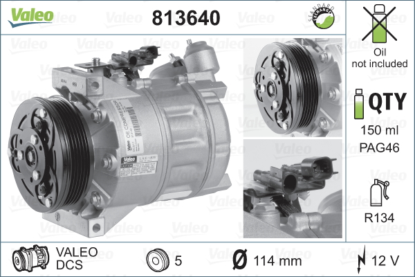 VALEO 813640 Compressore, Climatizzatore