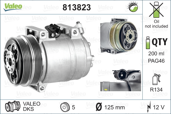 VALEO 813823 Compressore, Climatizzatore-Compressore, Climatizzatore-Ricambi Euro